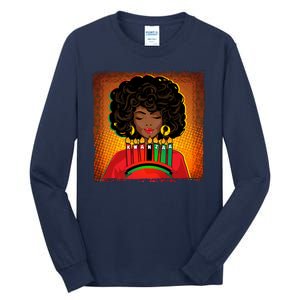 Festive Celebrate Kwanzaa Black African American Woman Tall Long Sleeve T-Shirt