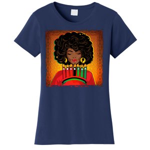 Festive Celebrate Kwanzaa Black African American Woman Women's T-Shirt