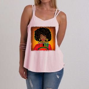 Festive Celebrate Kwanzaa Black African American Woman Women's Strappy Tank