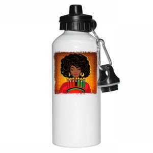 Festive Celebrate Kwanzaa Black African American Woman Aluminum Water Bottle