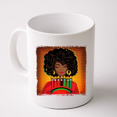 Festive Celebrate Kwanzaa Black African American Woman Coffee Mug