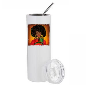 Festive Celebrate Kwanzaa Black African American Woman Stainless Steel Tumbler