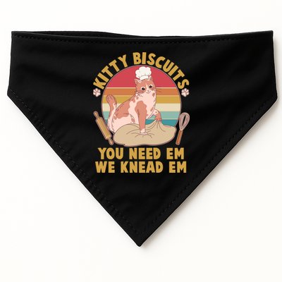 Funny Cute Kitty Biscuits You Need Em We Knead Em USA-Made Doggie Bandana