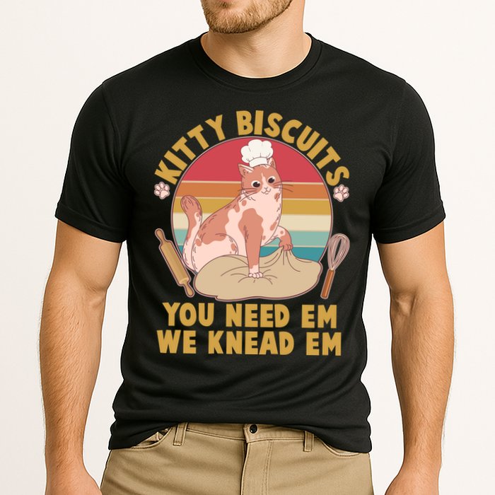 Funny Cute Kitty Biscuits You Need Em We Knead Em Cooling Performance Crew T-Shirt