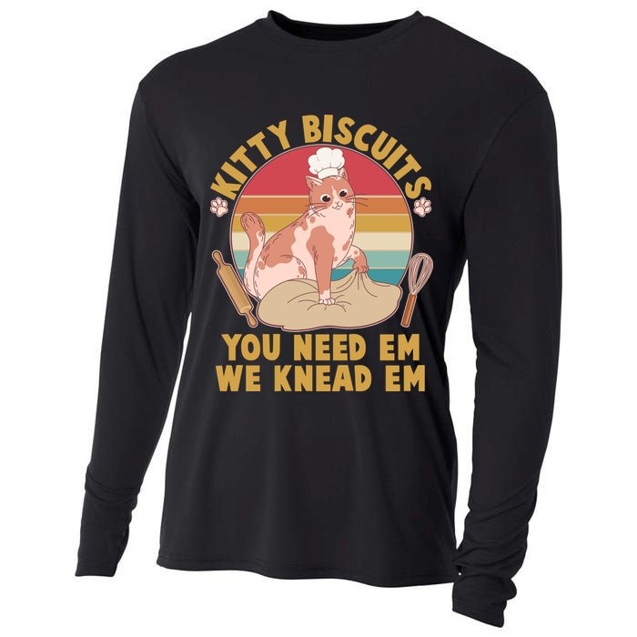 Funny Cute Kitty Biscuits You Need Em We Knead Em Cooling Performance Long Sleeve Crew