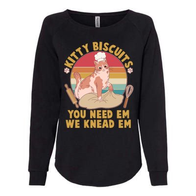 Funny Cute Kitty Biscuits You Need Em We Knead Em Womens California Wash Sweatshirt