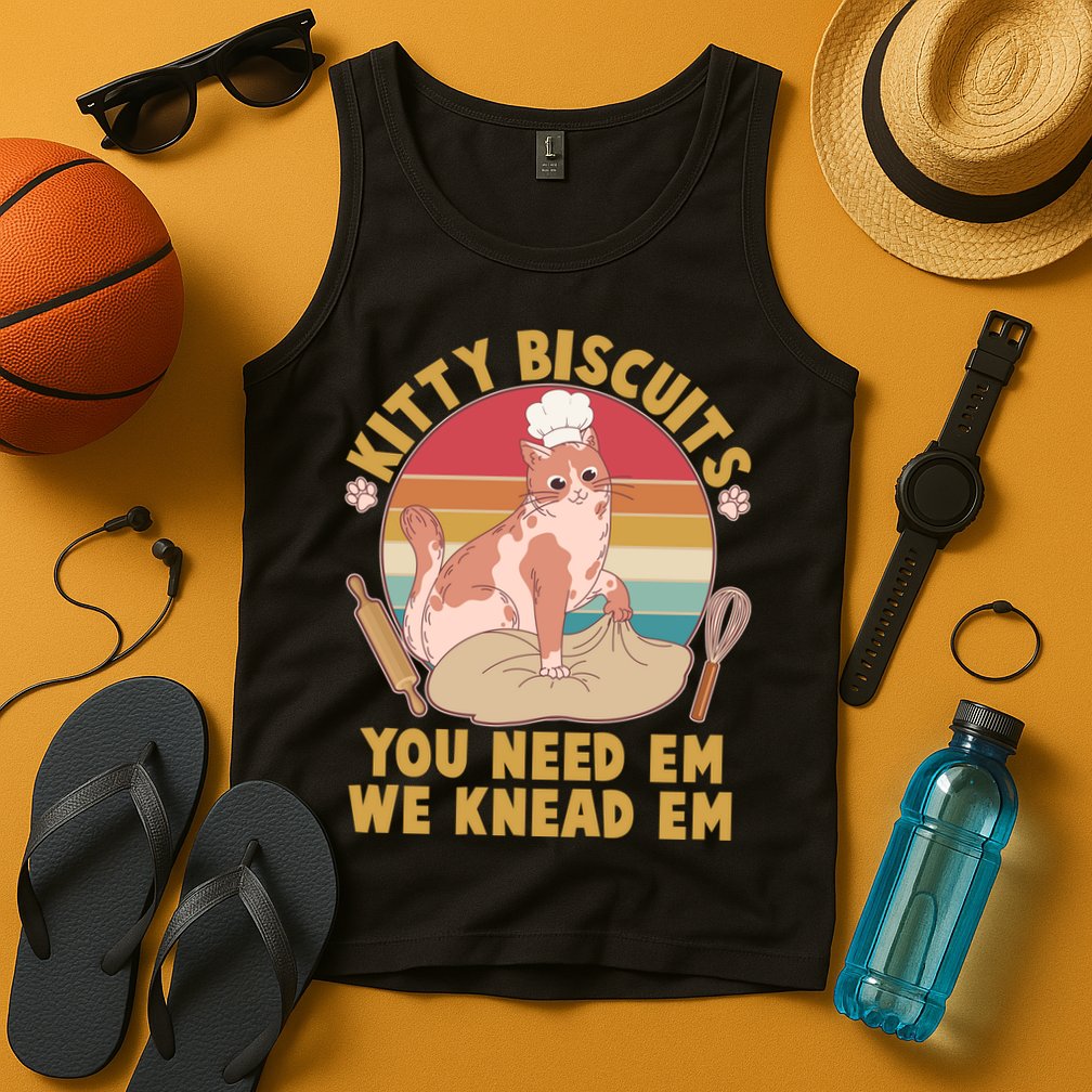 Funny Cute Kitty Biscuits You Need Em We Knead Em Tank Top