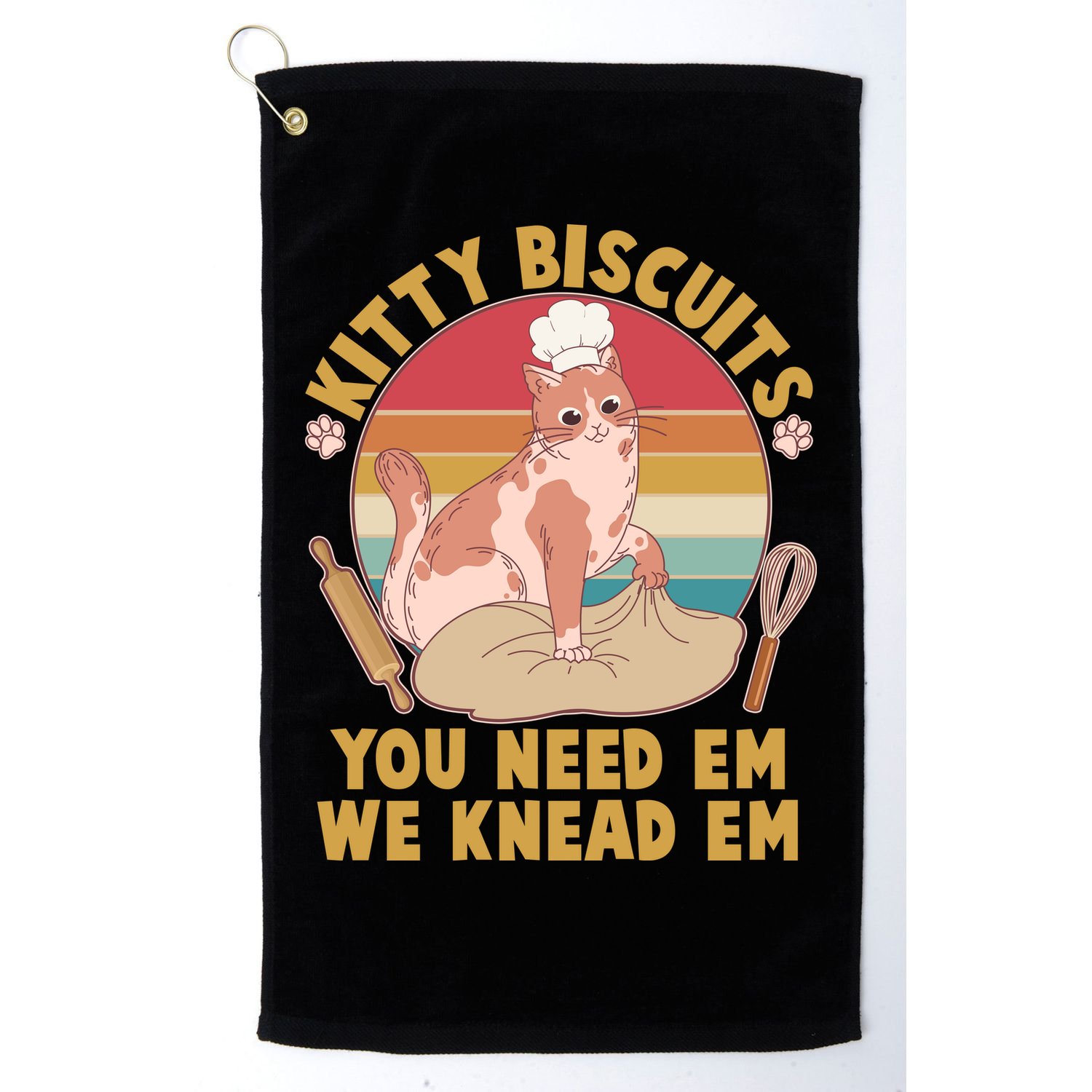 Funny Cute Kitty Biscuits You Need Em We Knead Em Golf Towel