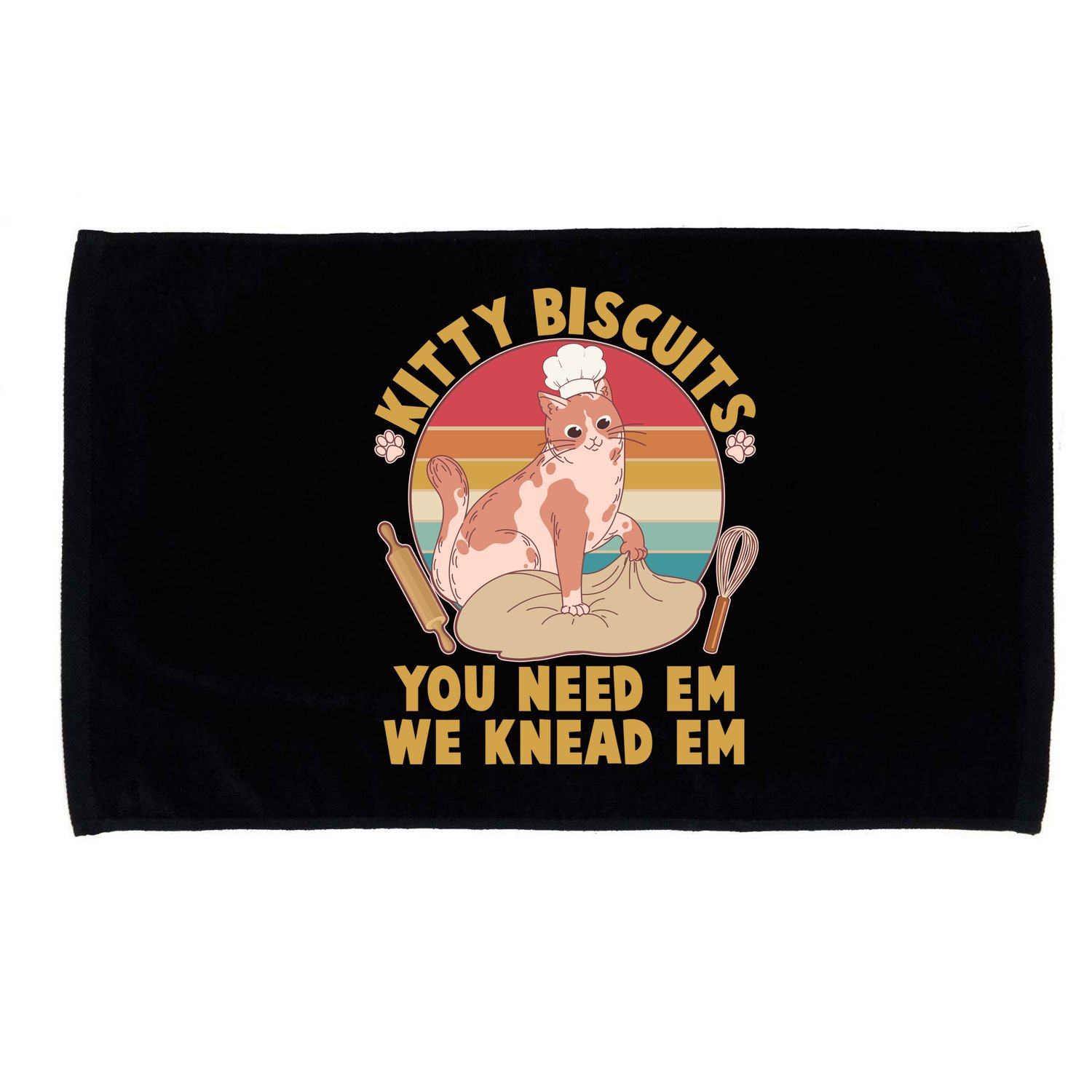 Funny Cute Kitty Biscuits You Need Em We Knead Em Microfiber Hand Towel