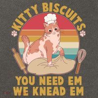 Funny Cute Kitty Biscuits You Need Em We Knead Em Cotton Canvas Backpack