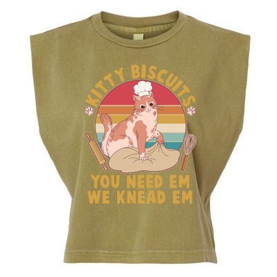 Funny Cute Kitty Biscuits You Need Em We Knead Em Garment-Dyed Women's Muscle Tee