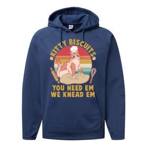 Funny Cute Kitty Biscuits You Need Em We Knead Em Performance Fleece Hoodie