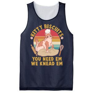 Funny Cute Kitty Biscuits You Need Em We Knead Em Mesh Reversible Basketball Jersey Tank