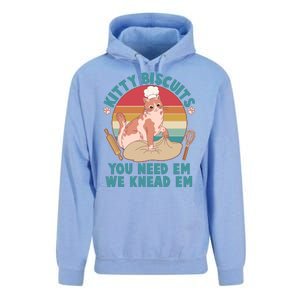 Funny Cute Kitty Biscuits You Need Em We Knead Em Unisex Surf Hoodie