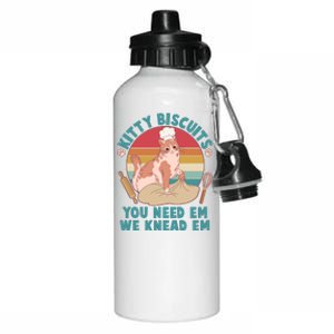 Funny Cute Kitty Biscuits You Need Em We Knead Em Aluminum Water Bottle 