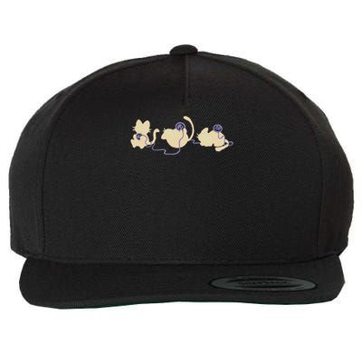 Funny Cute Kitten Tomcat Cats Playing With A Wool Ball Wool Snapback Cap