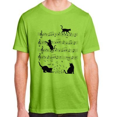 Funny Cat Kitty Playing Music Note Clef Piano Musician Art Adult ChromaSoft Performance T-Shirt