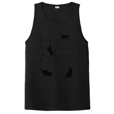 Funny Cat Kitty Playing Music Note Clef Piano Musician Art PosiCharge Competitor Tank