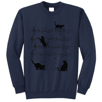 Funny Cat Kitty Playing Music Note Clef Piano Musician Art Sweatshirt