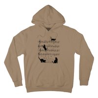 Funny Cat Kitty Playing Music Note Clef Piano Musician Art Hoodie