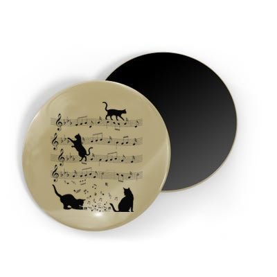 Funny Cat Kitty Playing Music Note Clef Piano Musician Art Magnet