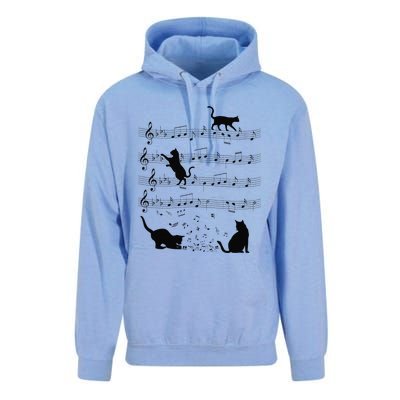 Funny Cat Kitty Playing Music Note Clef Piano Musician Art Unisex Surf Hoodie