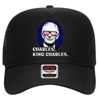 Funny Charles King Charles Of His Majesty & Union Jack High Crown Mesh Back Trucker Hat