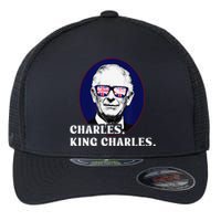 Funny Charles King Charles Of His Majesty & Union Jack Flexfit Unipanel Trucker Cap