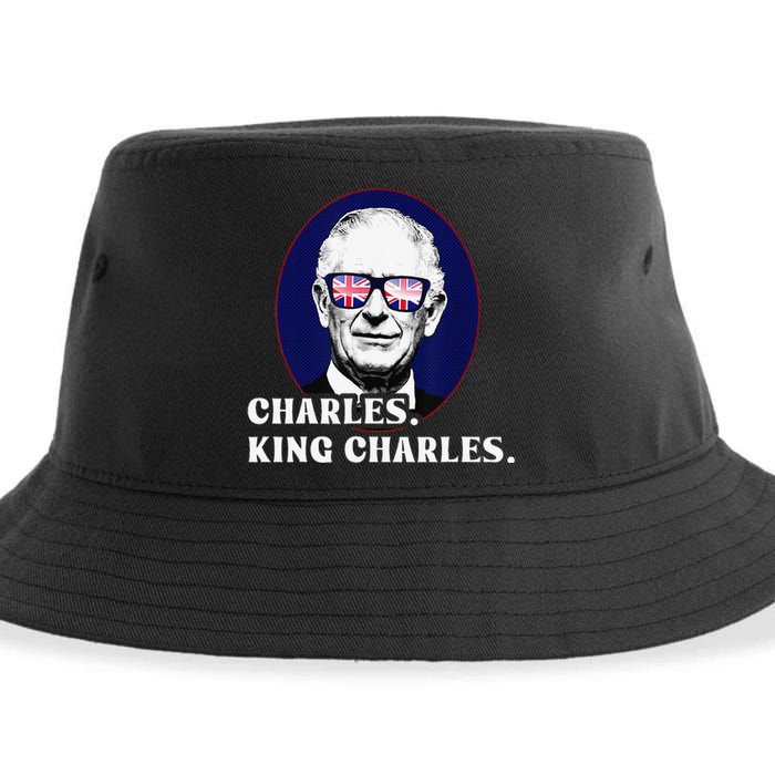 Funny Charles King Charles Of His Majesty & Union Jack Sustainable Bucket Hat