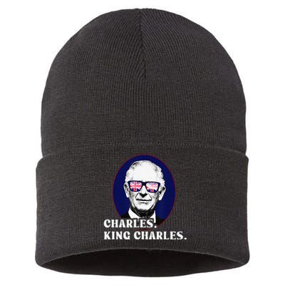 Funny Charles King Charles Of His Majesty & Union Jack Sustainable Knit Beanie