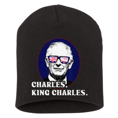 Funny Charles King Charles Of His Majesty & Union Jack Short Acrylic Beanie