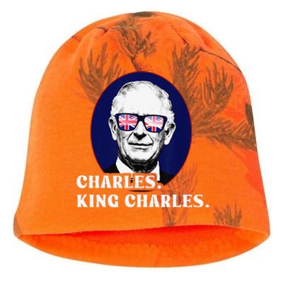 Funny Charles King Charles Of His Majesty & Union Jack Kati - Camo Knit Beanie