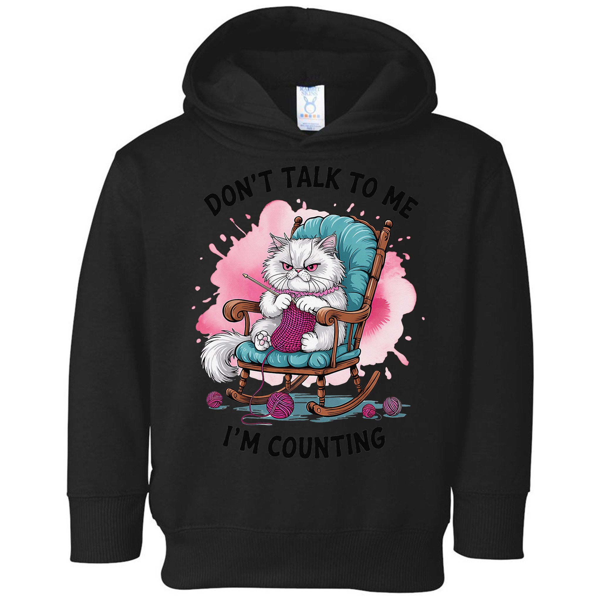Funny Cat Knits Lover Dont Talk To Me Im Counting Knitting Toddler Hoodie