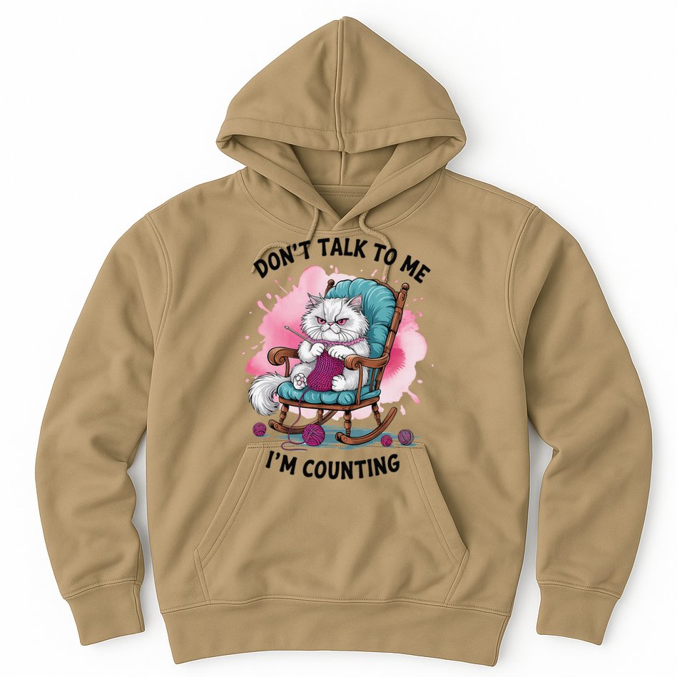 Funny Cat Knits Lover Dont Talk To Me Im Counting Knitting Hoodie