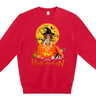 Funny Cavalier King Dog Spooky Halloween Premium Crewneck Sweatshirt