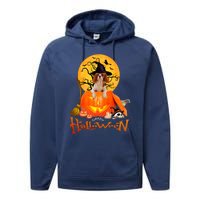 Funny Cavalier King Dog Spooky Halloween Performance Fleece Hoodie