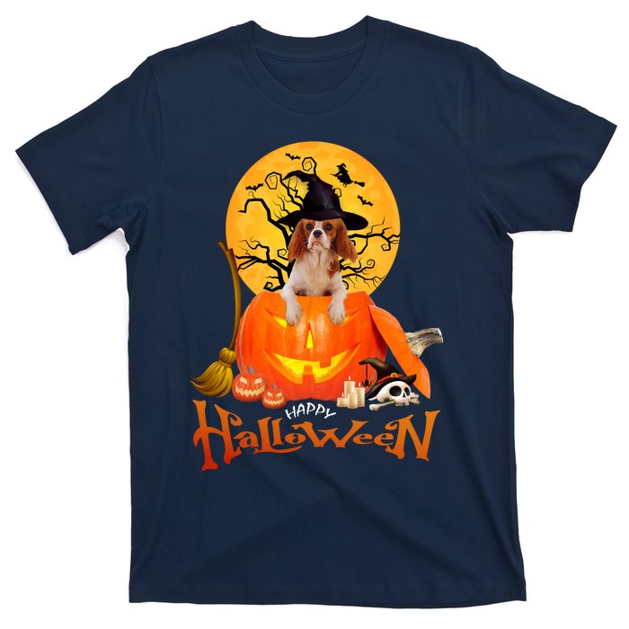 Funny Cavalier King Dog Spooky Halloween T-Shirt