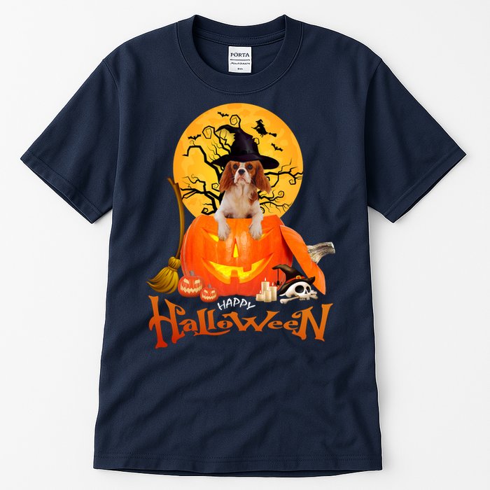 Funny Cavalier King Dog Spooky Halloween Tall T-Shirt