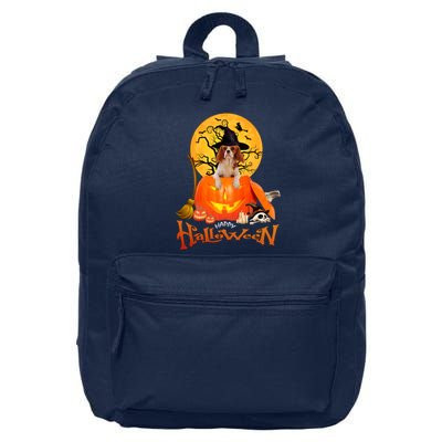 Funny Cavalier King Dog Spooky Halloween 16 in Basic Backpack