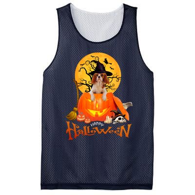 Funny Cavalier King Dog Spooky Halloween Mesh Reversible Basketball Jersey Tank