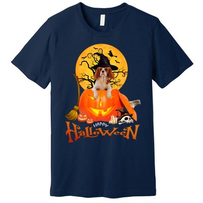 Funny Cavalier King Dog Spooky Halloween Premium T-Shirt