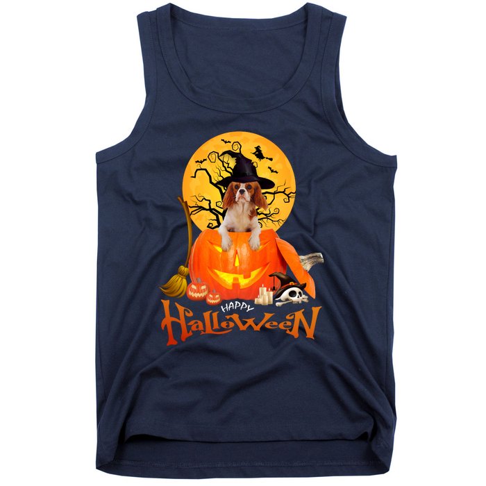 Funny Cavalier King Dog Spooky Halloween Tank Top