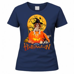 Funny Cavalier King Dog Spooky Halloween Women's T-Shirt