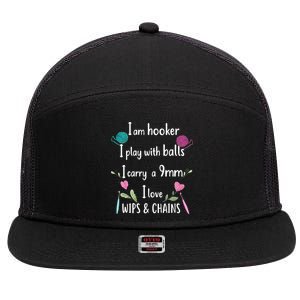 Funny Crochet Knitting I’M A Hooker Funny Crochet 7 Panel Mesh Trucker Snapback Hat