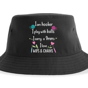 Funny Crochet Knitting I’M A Hooker Funny Crochet Sustainable Bucket Hat