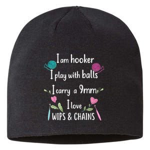 Funny Crochet Knitting I’M A Hooker Funny Crochet Sustainable Beanie