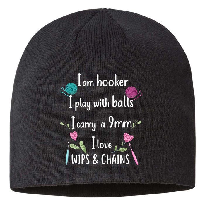 Funny Crochet Knitting I’M A Hooker Funny Crochet Sustainable Beanie