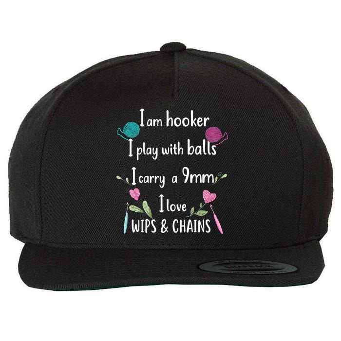 Funny Crochet Knitting I’M A Hooker Funny Crochet Wool Snapback Cap