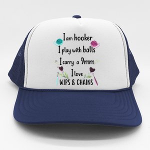 Funny Crochet Knitting I’M A Hooker Funny Crochet Trucker Hat