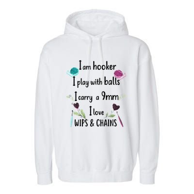 Funny Crochet Knitting I’M A Hooker Funny Crochet Garment-Dyed Fleece Hoodie